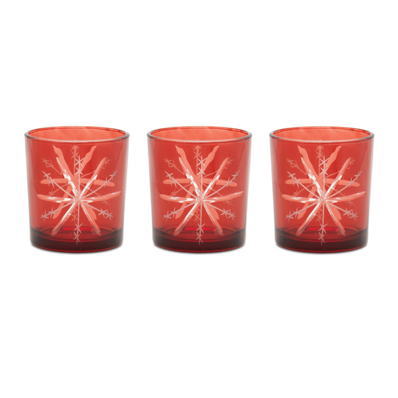 Glass Snowflake Votive Holder