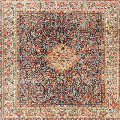 Tapis oriental beige / bleu / brun
