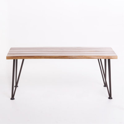 INDUSTRIAL WOOD AND METAL COFFEE TABLE