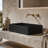 19.68'' Concrete Vessel Rectangular Modern Black Bathroom Sink