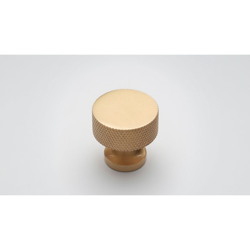 Hazelton 30mm Diameter Cylindrical Knob Multipack, Brushed Brass
