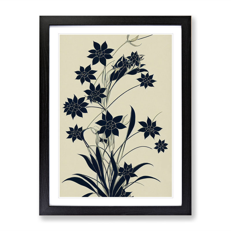 The Charming Flowers - Single Picture Frame Print, 64cm H x 46cm W x 2cm D, Black Framed