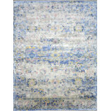 Handmade Silk and Wool Abstract Area Rug