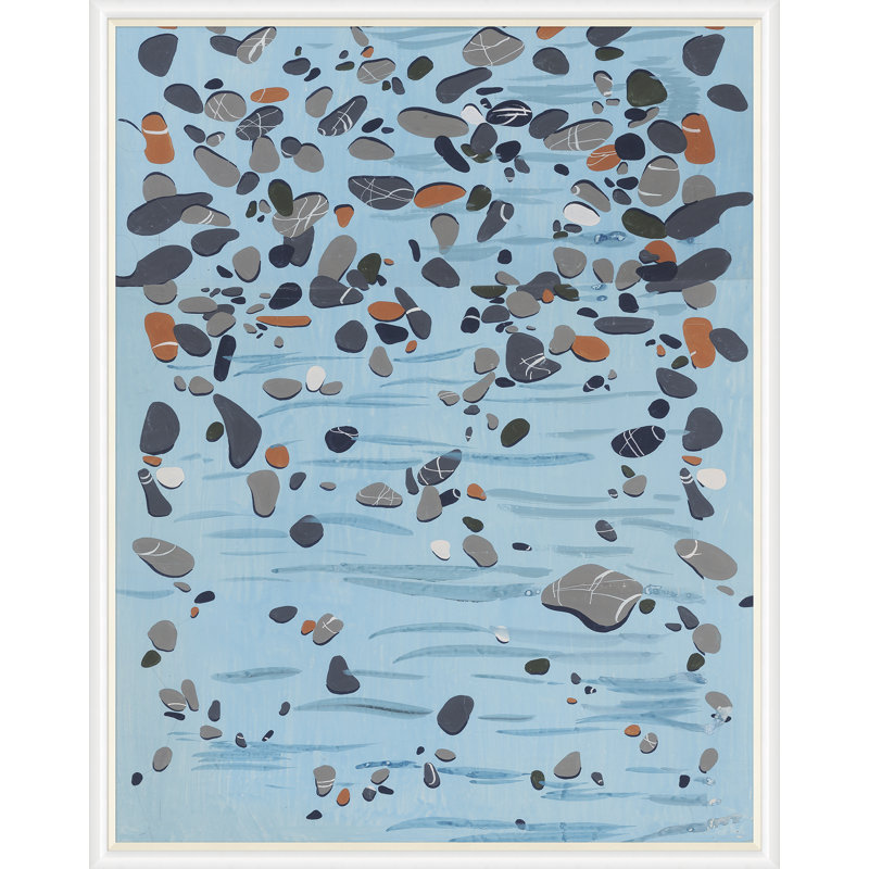 Stones Print by Paule Marrot, White Framed, 54" H x 43" W x 1.25" D