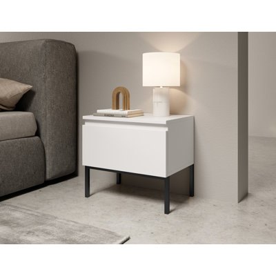 Moaad 49cm W Steel Bedside Table