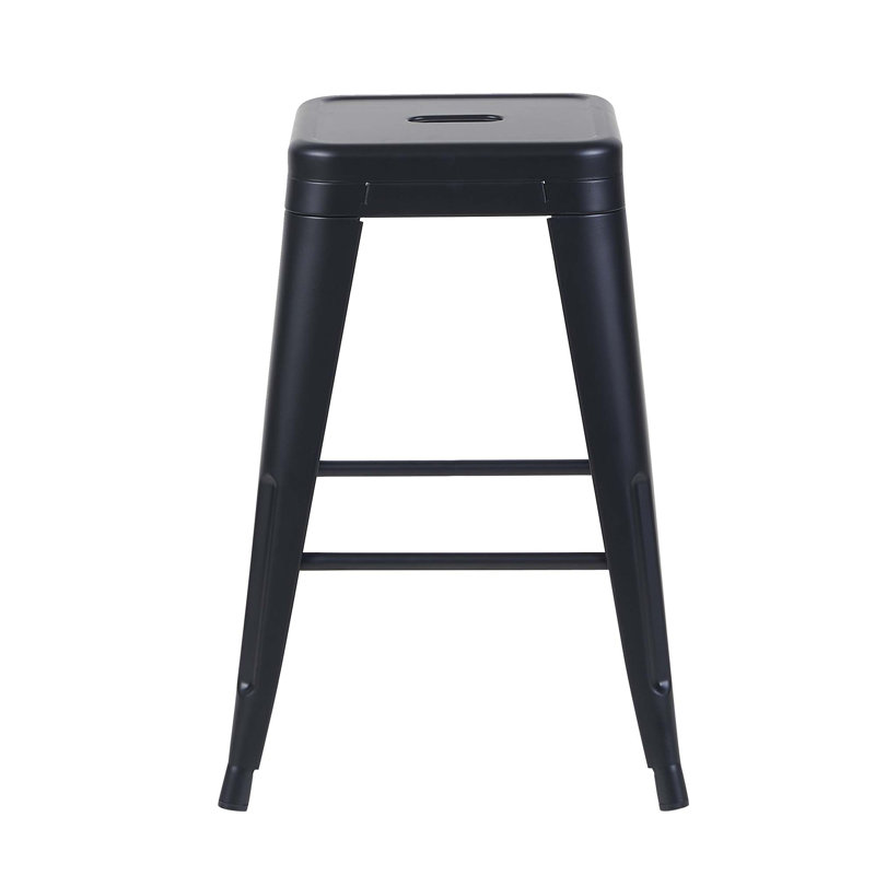 Ensemble de tabourets de bar à hauteur de comptoir avec assemblage sans outil, Noir mat
