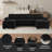  113''W Modern U Shape Sectional Couch Oversized Wide Armrest Sectional Sofa-333712804