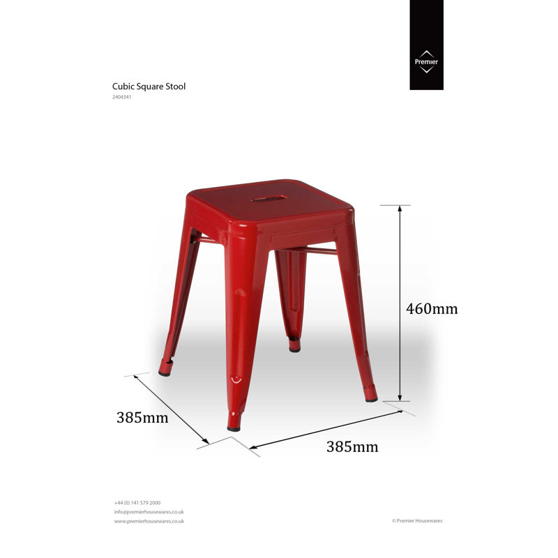 Cubic Bar Stool, Red