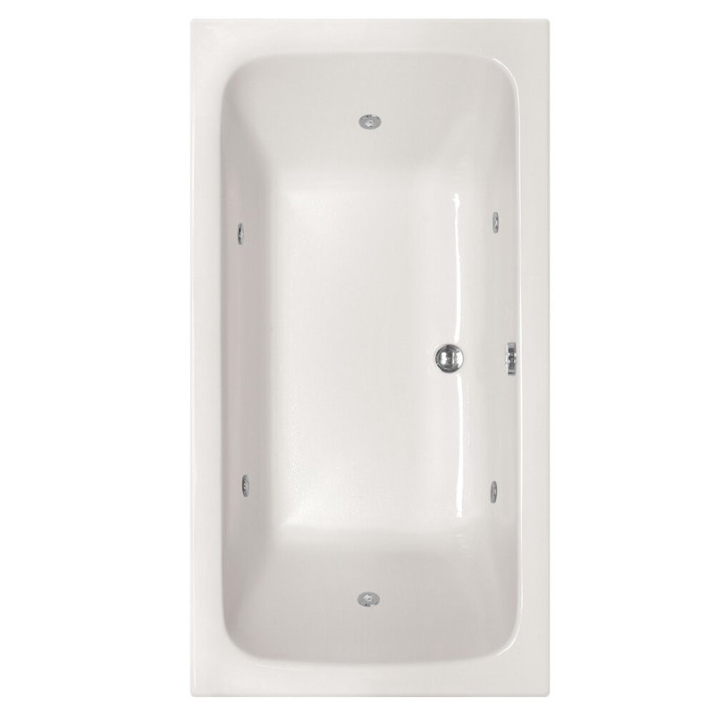 Kira 72'' x 32'' Drop-In Acrylic Bathtub, White, Satin Chrome