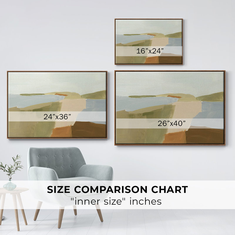 Stacked Landscape II, reproduction d'art sur toile, H 25 po x l 37 po x P 2 po, Noyer
