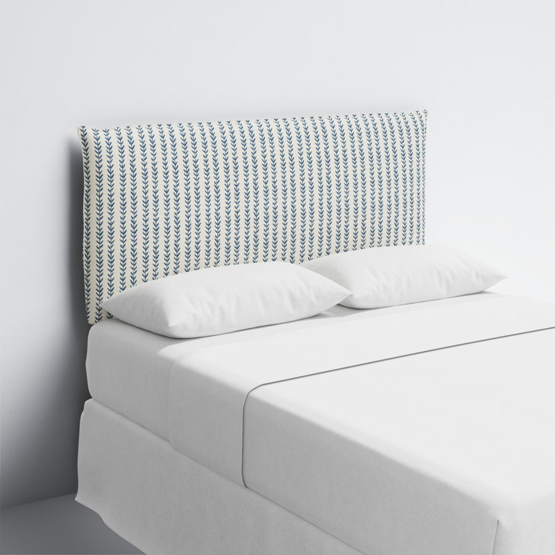 Bessinger Headboard, King, Vine Stripe Dusty Blue