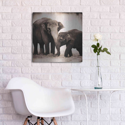 Ebern Designs 'Elephant III Sepia' by Debra Van Swearingen, Metal Wall Art