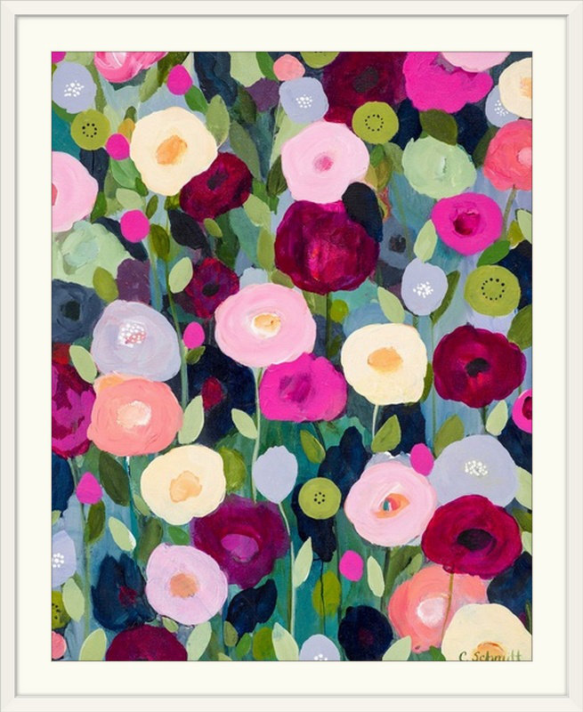«Night Garden» par Askins, Carrie Schmitt, reproduction d'art, H 48 po x l 38 po x P 1,5 po, Toile