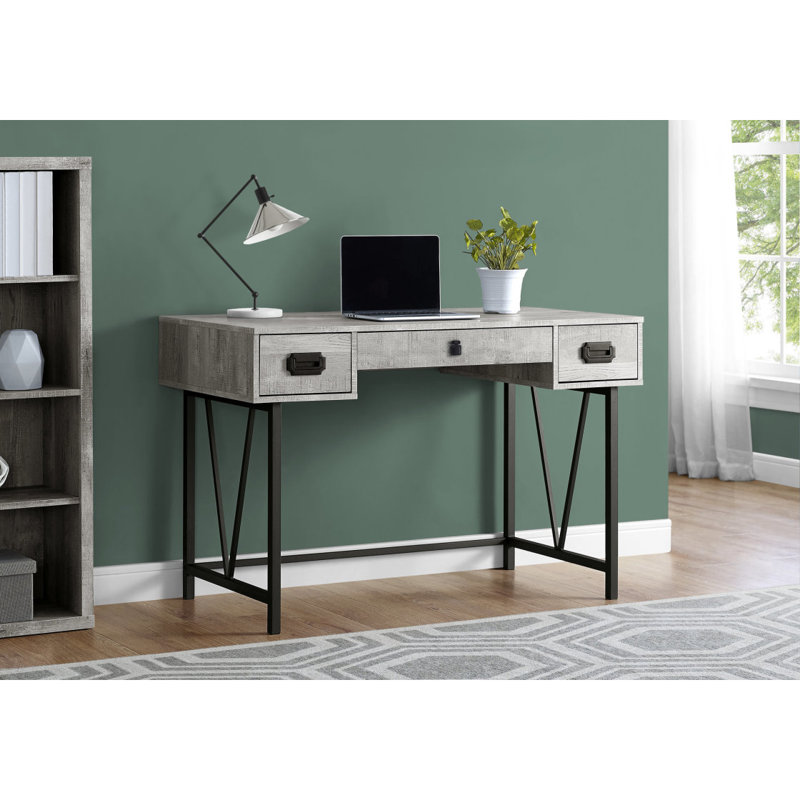 Bureau d'ordinateur, bureau personnel, ordinateur portable, tiroirs de rangement, L 48 po, travail, stratifié, métal, transitionnel