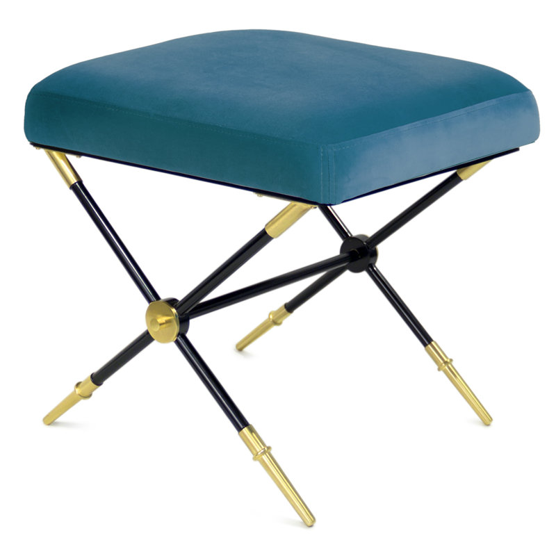 Rider X-Bench, Rialto Peacock, Brass/Black