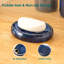 Ensemble d'accessoires de salle de bain bleu, distributeur de savon en céramique et porte-brosse à dents, ensemble de lavabo de salle de bain en grès 4 pièces pour décor moderne, série Starry