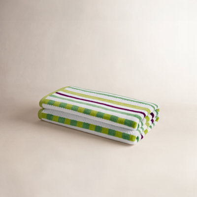 Gilus 100% Cotton Stripe Textured Beach Towel