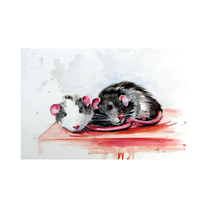Rats 1 Piece Wrapped Canvas Wall Art, 66.04 cm H x 45.72 cm W x 1.91 cm D