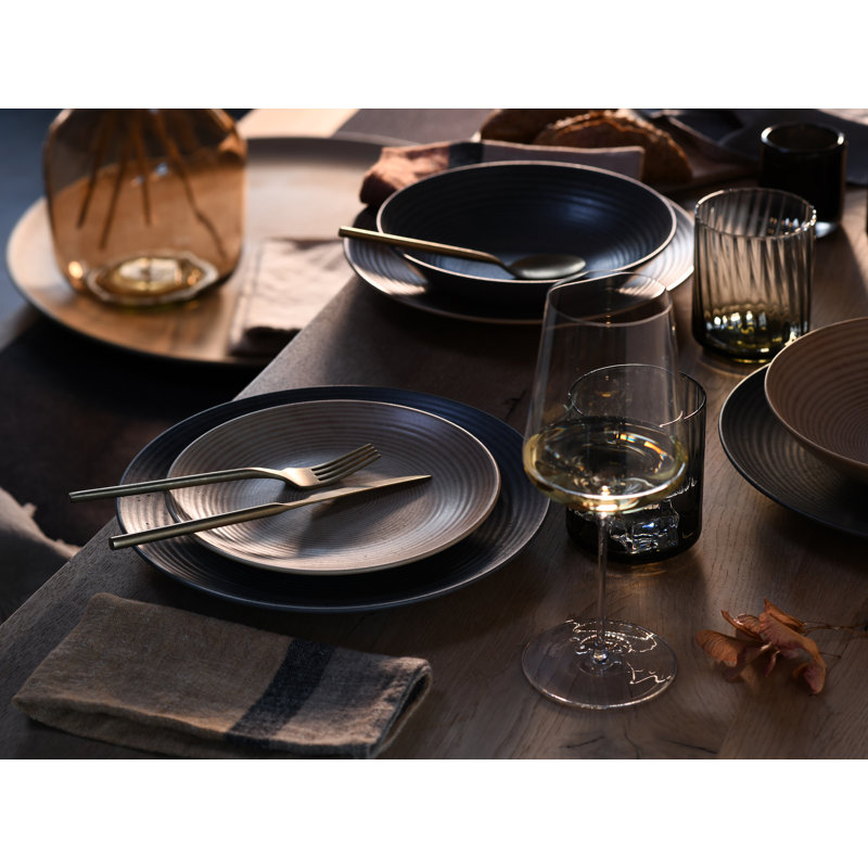 Catania Anthrazit Piece Stoneware Dinnerware Set - Service for 4