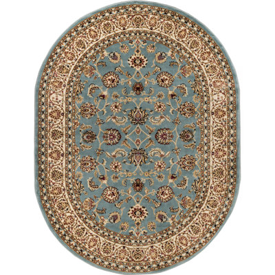 Leilla Sarouk Light Blue Traditional Rug