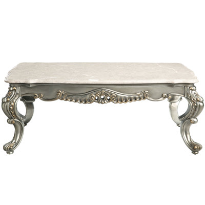 Classic Coffee Table With Natural Marble And Antique Bronze Accents - 92.21 Lb Heavy, Construction Timeless Top Detailing 56 In. Package Depth, 34 Width