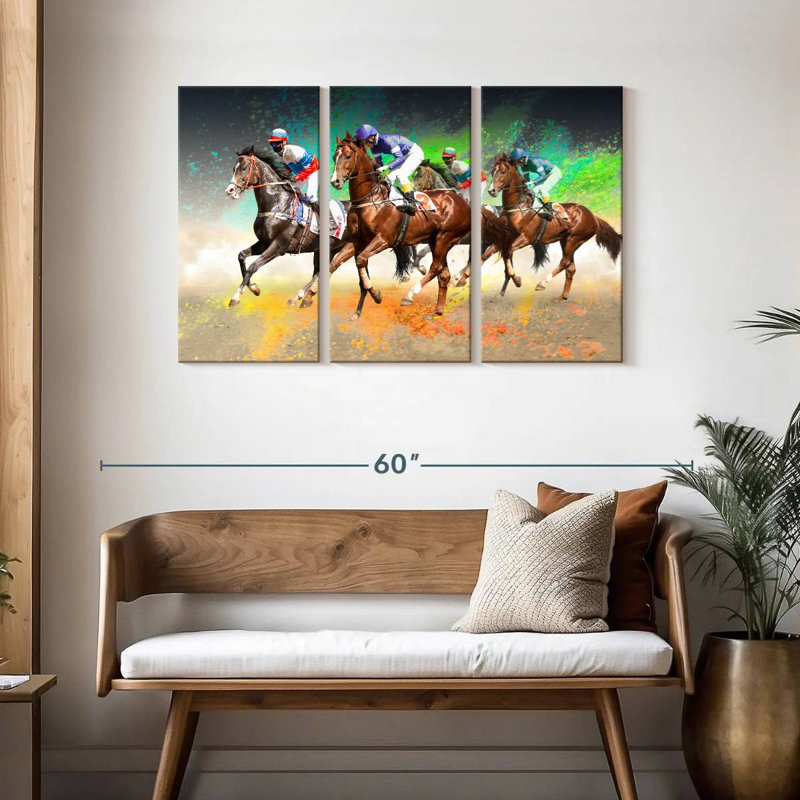 Course de chevaux Sirci, H 28 po x l 45 po