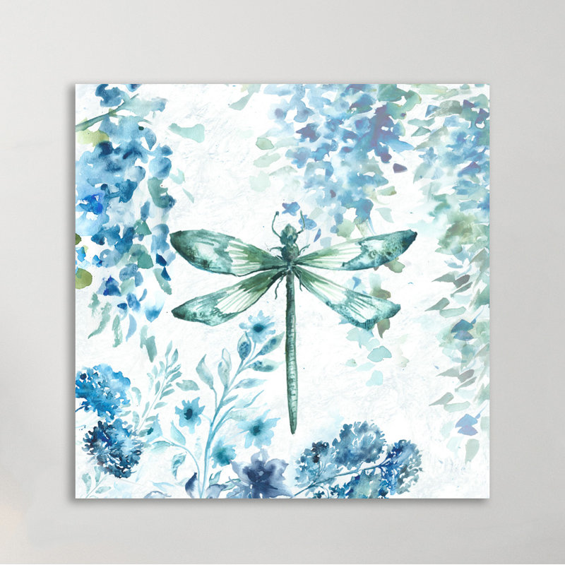 Wisteria And Dragonfly IV by Tre Sorelle Studios - Wrapped Canvas Painting, 61cm H x 61cm W
