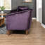Canapé contemporain en velours mauve 3 places pour un salon élégant