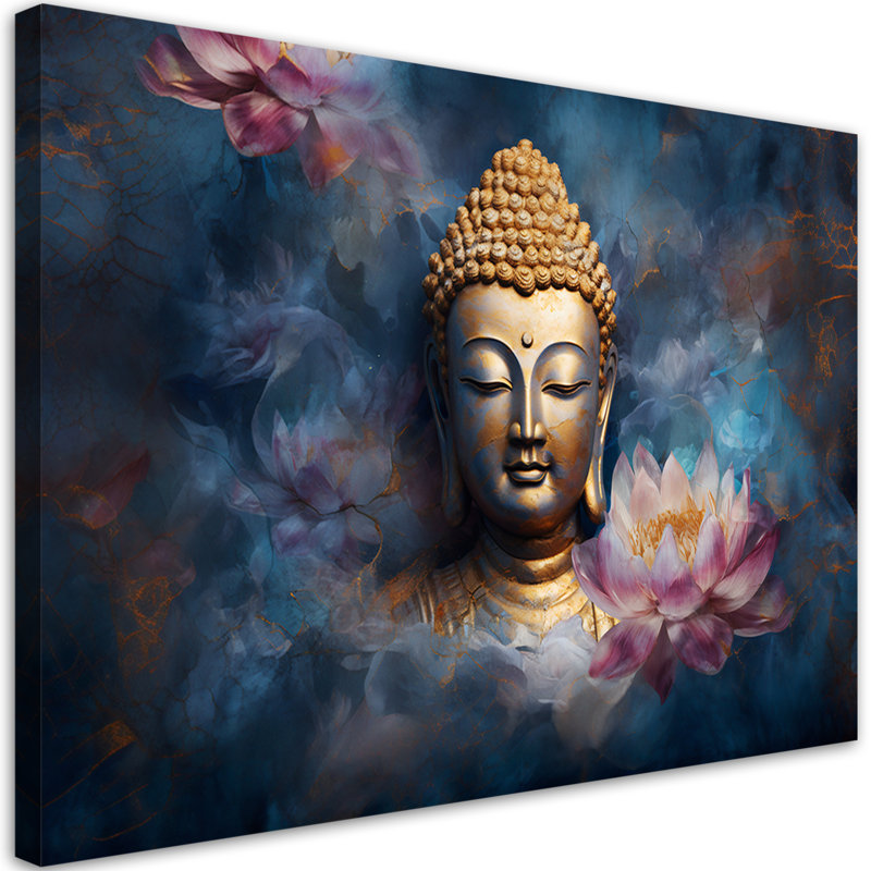 Buddha And Zen - No Frame Print on Canvas, 60cm H x 90cm W