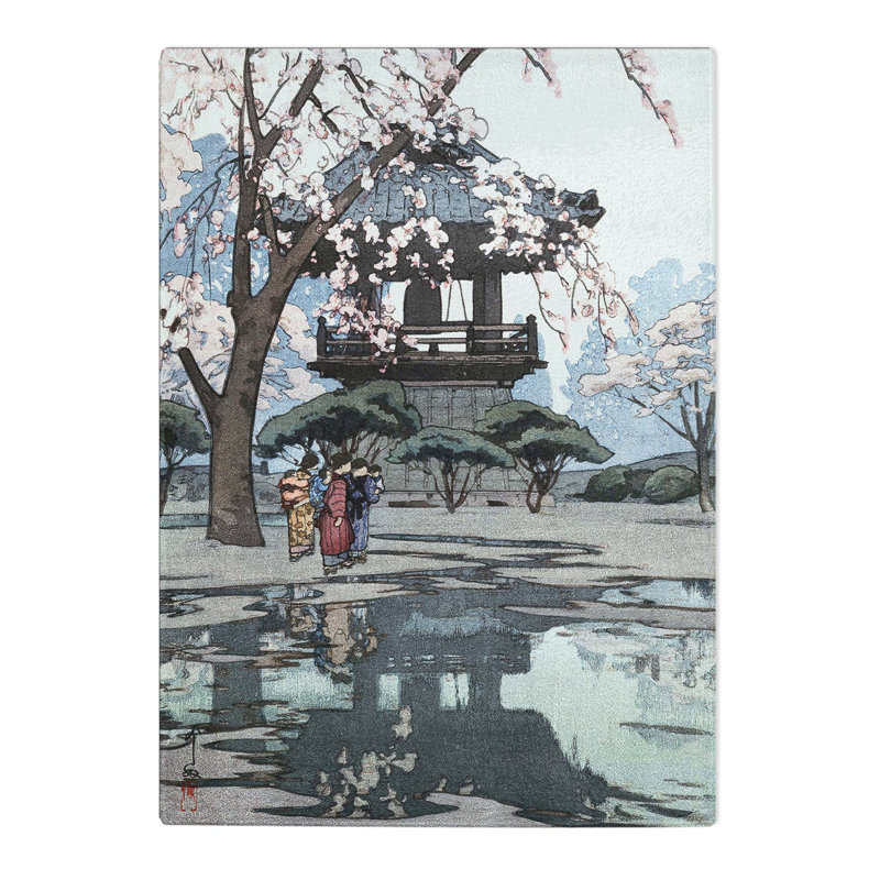 Tempered Glass in a Temple Yard by Hiroshi Yoshida Chopping Board, 28.5 cm x 39 cm