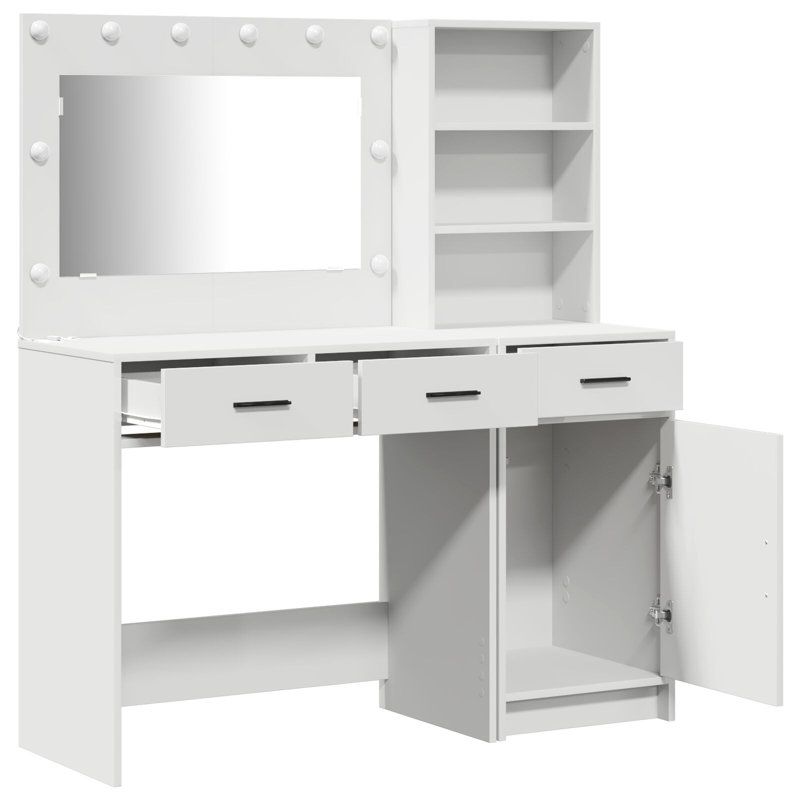 Set Of 2 Engineered Wood Dressing Table, White