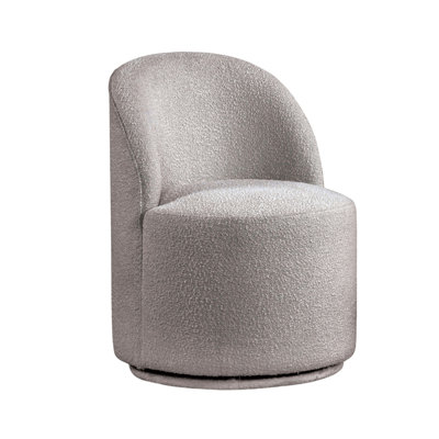 23.4" W Contemporary Dining Swivel Chair, Light Gray