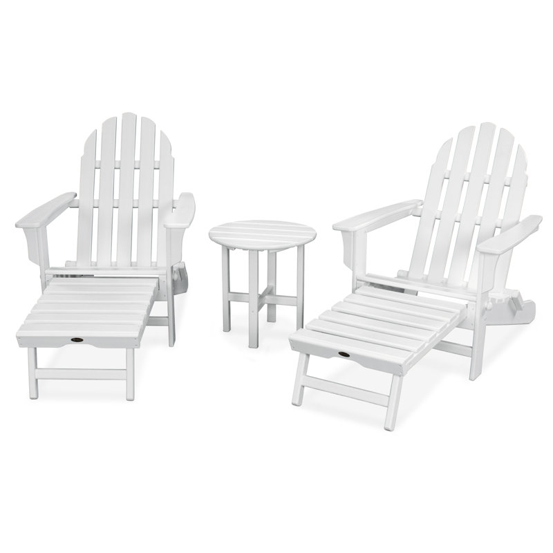 TREX Outdoors Cape Cod 3-Piece Ultimate Adirondack Set, Classic White