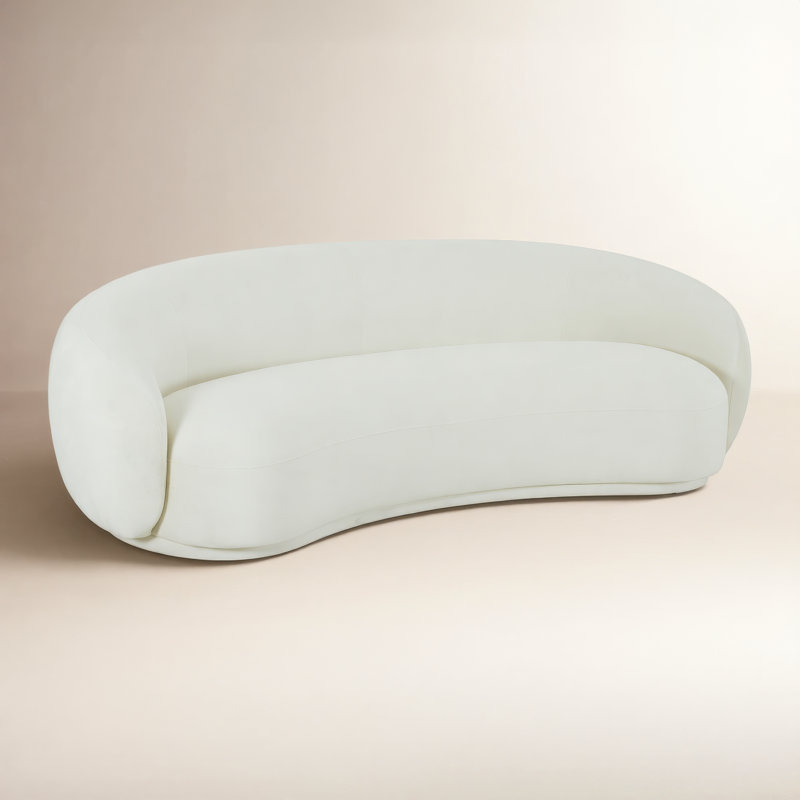 Canapé en velours crème Tend Furniture Kendall, Velours blanc