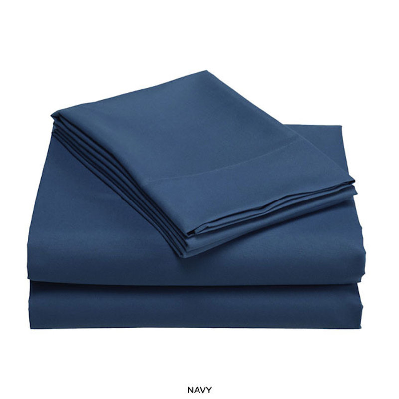  Ensemble de draps en rayonne Luxury Home, Bleu marine