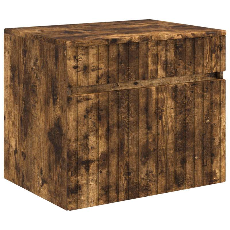 Engineered Wood Bathroom Cabinet, Smoked Oak