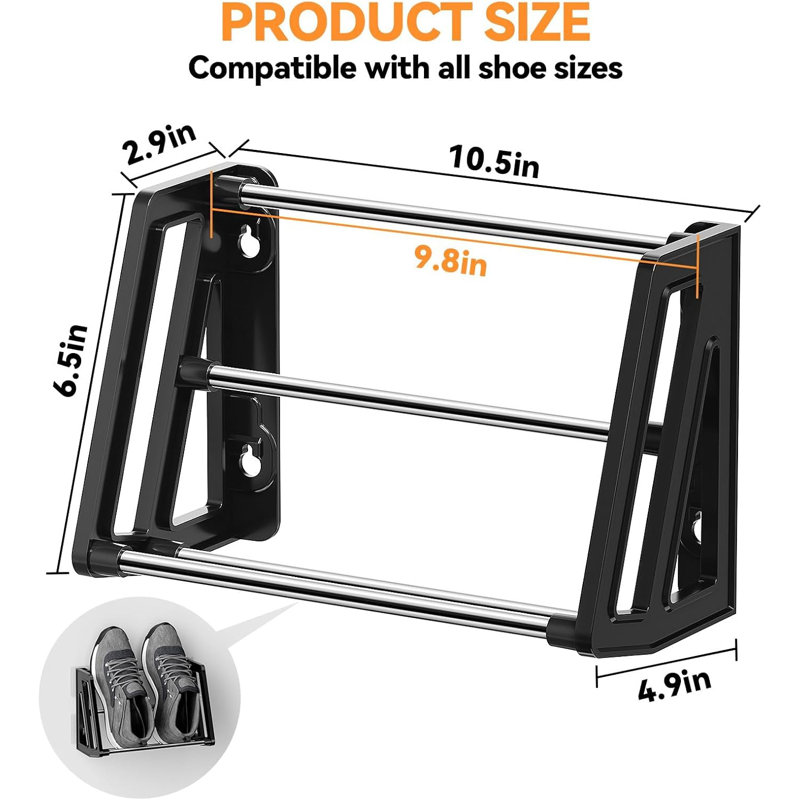 4-pack Wall Mount Shoe Rack