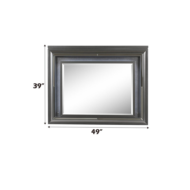 Mladenko Metallic Gray Finish Mirror W/Led