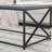 17" Single-Layer Coffee Table with X-Leg Steel Frame, Rustic Wood Look for Living Room