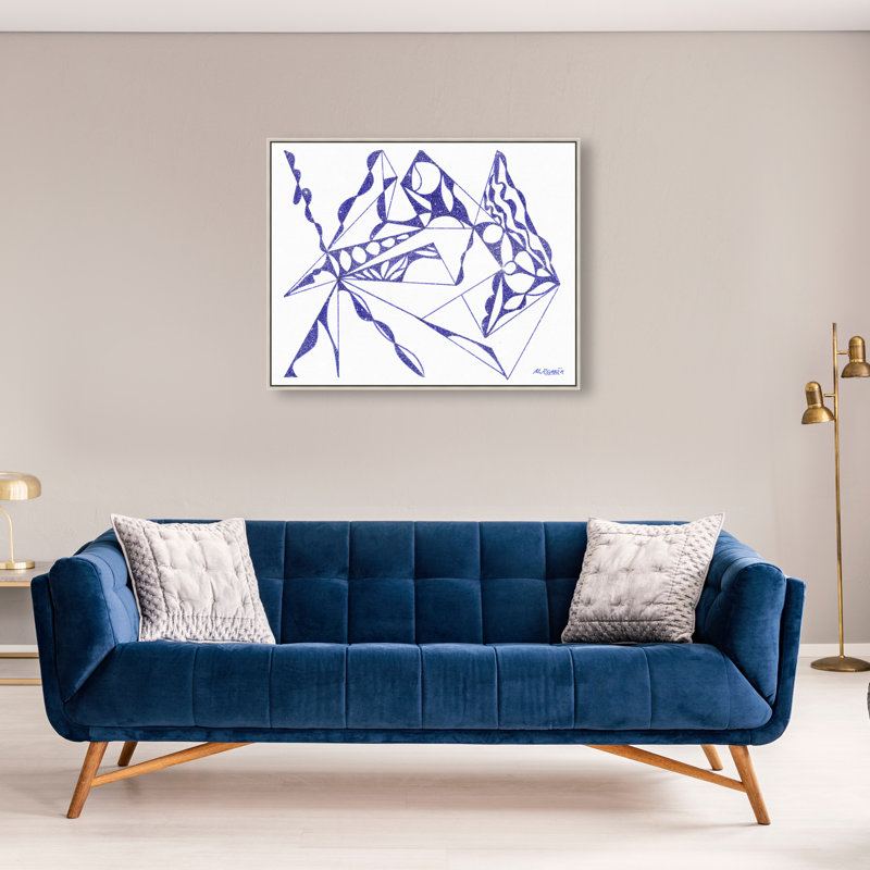 Manuel Roman - Blue Quartz Print by Oliver Gal, 37"H x 46"W, Silver Floater Frame