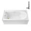 Baignoire en alcôve en acrylique blanc brillant avec drain extérieur 60 po x 32 po Streamline-108366731