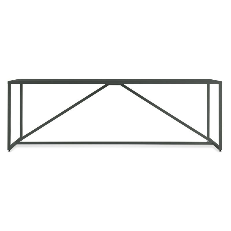 Strut Walnut Wood Dining Table, Slate, 35" W x 75" L, Bar (40" Height)