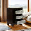 Exquisite Mango Wood and Bone Inlay Nightstand with Three Drawers for Storage