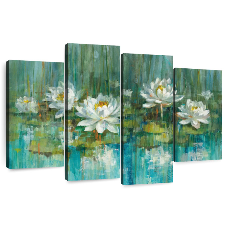 Harnek Water Lily Pond IV, 32" H x 52" W