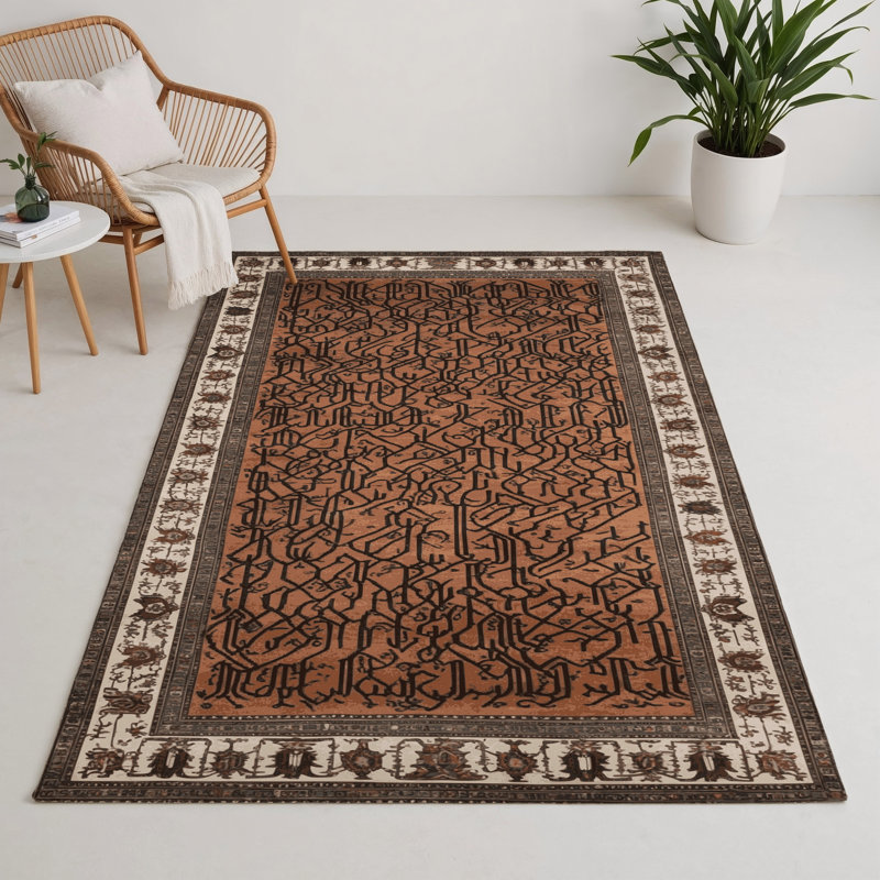 Tapis d'intérieur et d'extérieur brun Persian, Rectangulaire 3 pi x 5 pi
