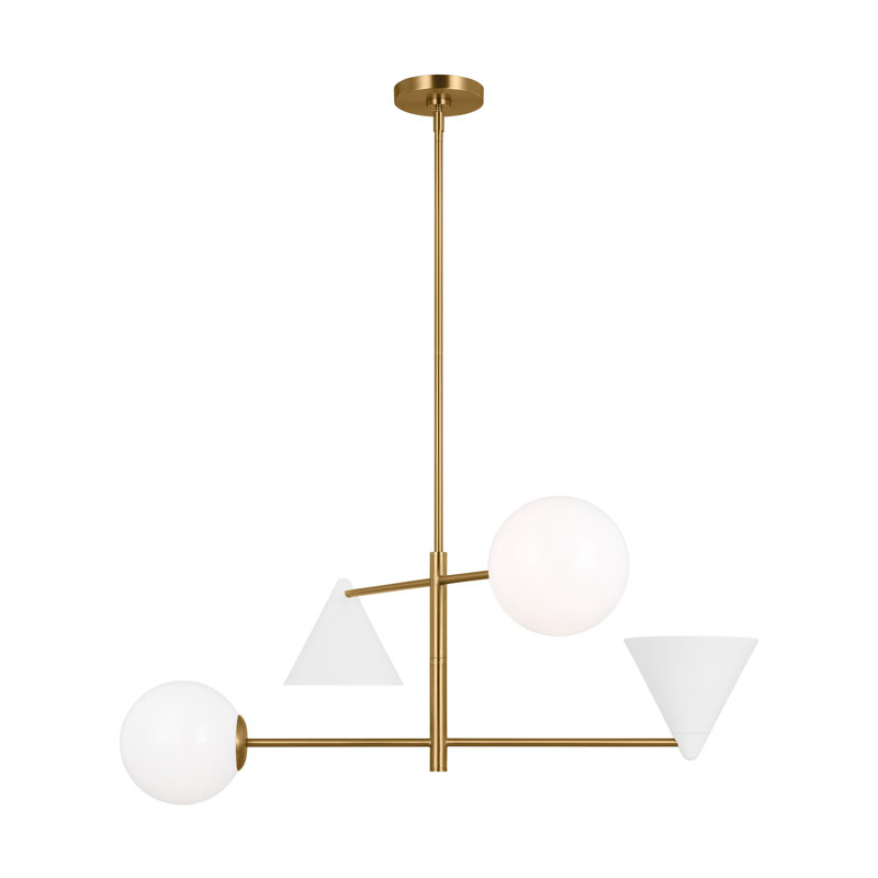 Cosmo 4 - Light Chandelier, 16.12" H x 48" W x 48" D, White
