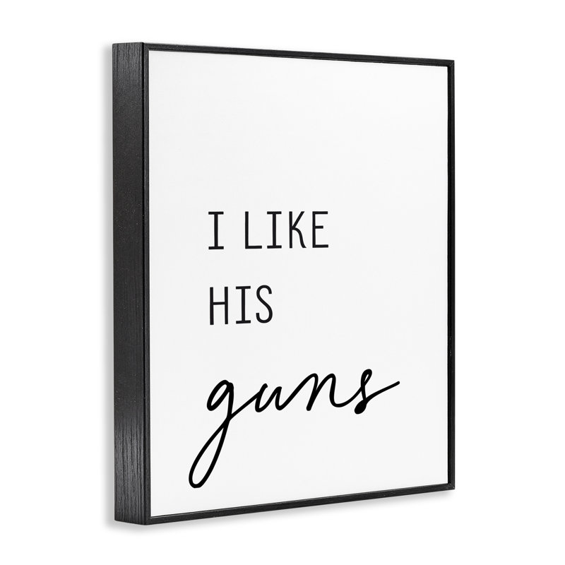 «Like His Guns», estampe numérique, design par lettré et doublé, H 14 po x l 11 po, Giclée encadrée noir minuit