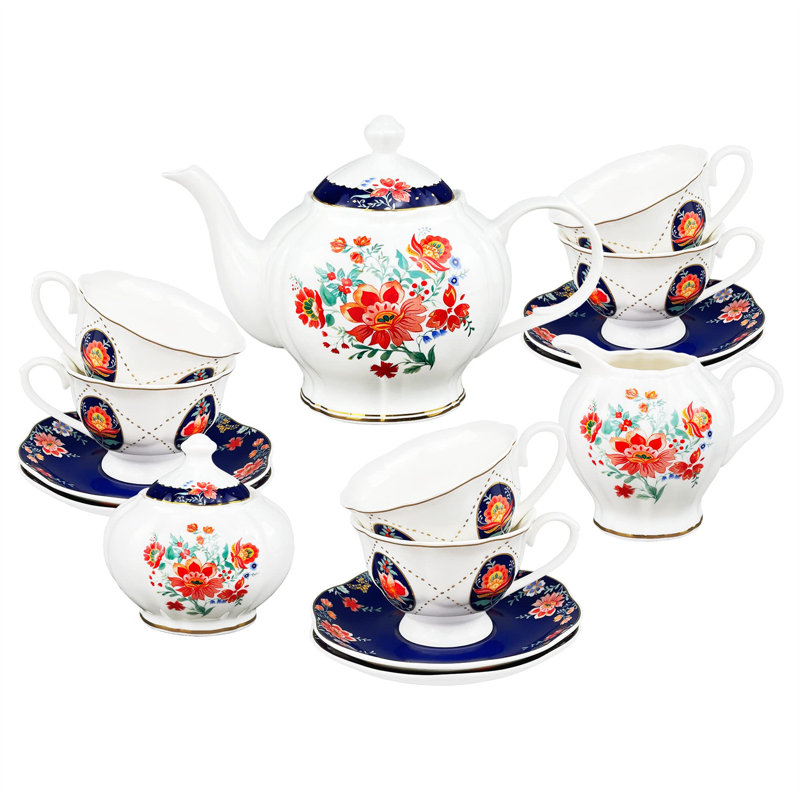 HIGEMZ 57.5oz. Floral Teapot Set