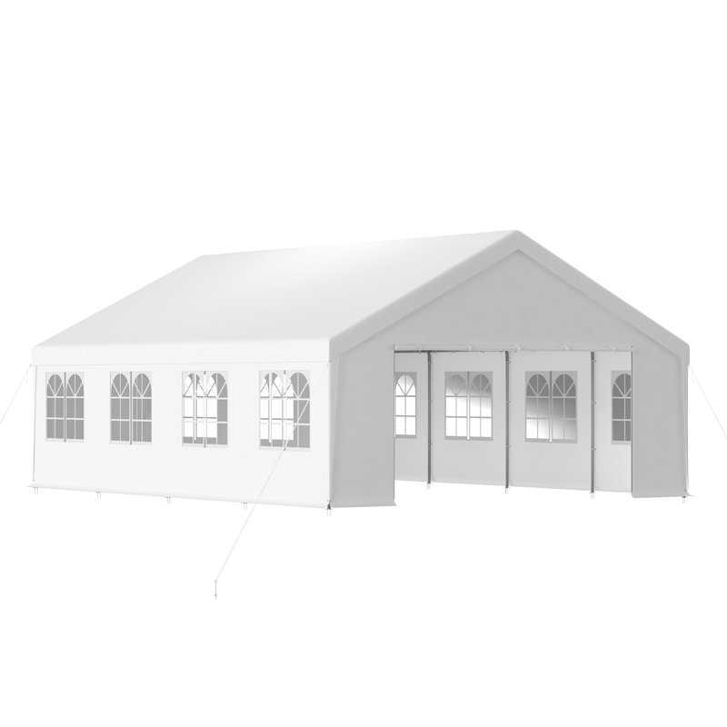 Pavillon de jardin en acier galvanisé 20 pi Aoodor L 26 pi. Tente D Party