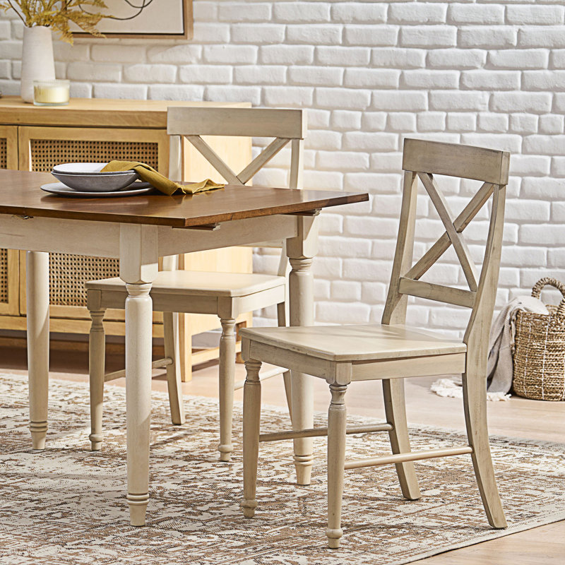Chaises de salle à manger 2 pièces, Blanc antique